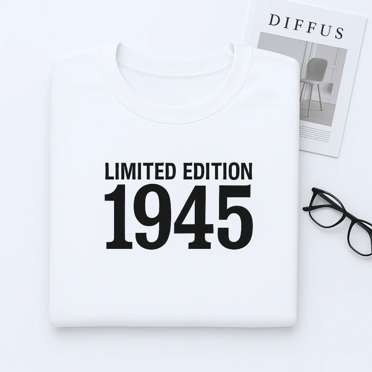 1945 Limited Edition Birthday Sweatshirt - 80th Birthday Gift Custom Embroidered - Perfect Dad Grandpa - Image 3