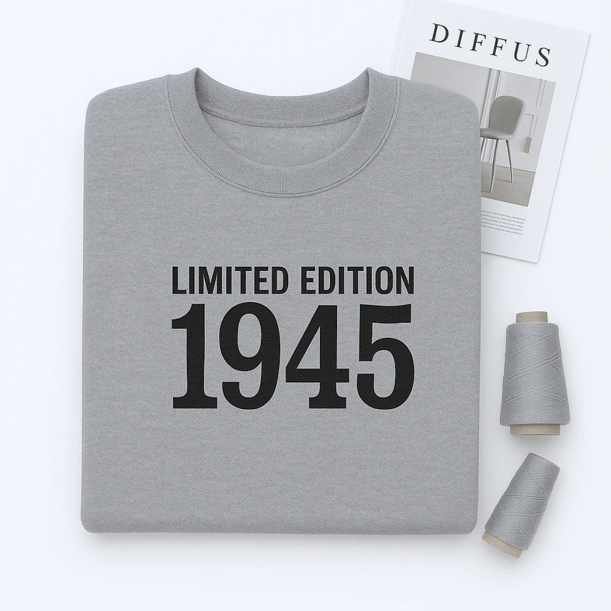 1945 Limited Edition Birthday Sweatshirt - 80th Birthday Gift Custom Embroidered - Perfect Dad Grandpa - Image 5