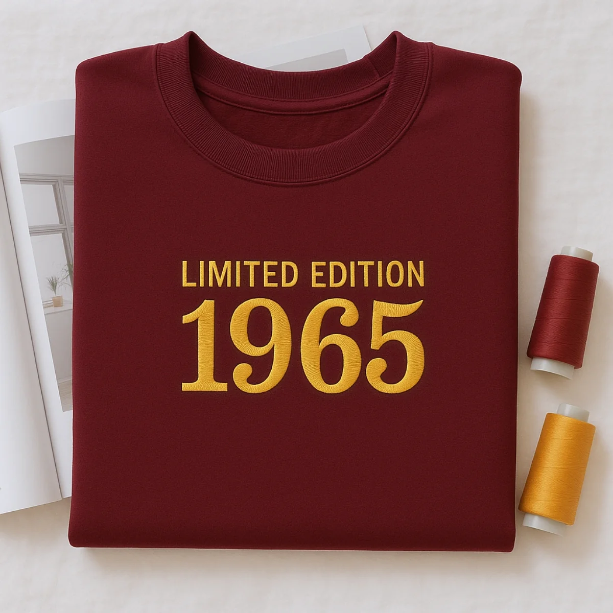 1965 Limited Edition Birthday Sweatshirt - 60th Birthday Gift Custom Embroidered - Perfect Dad Mom - Image 4