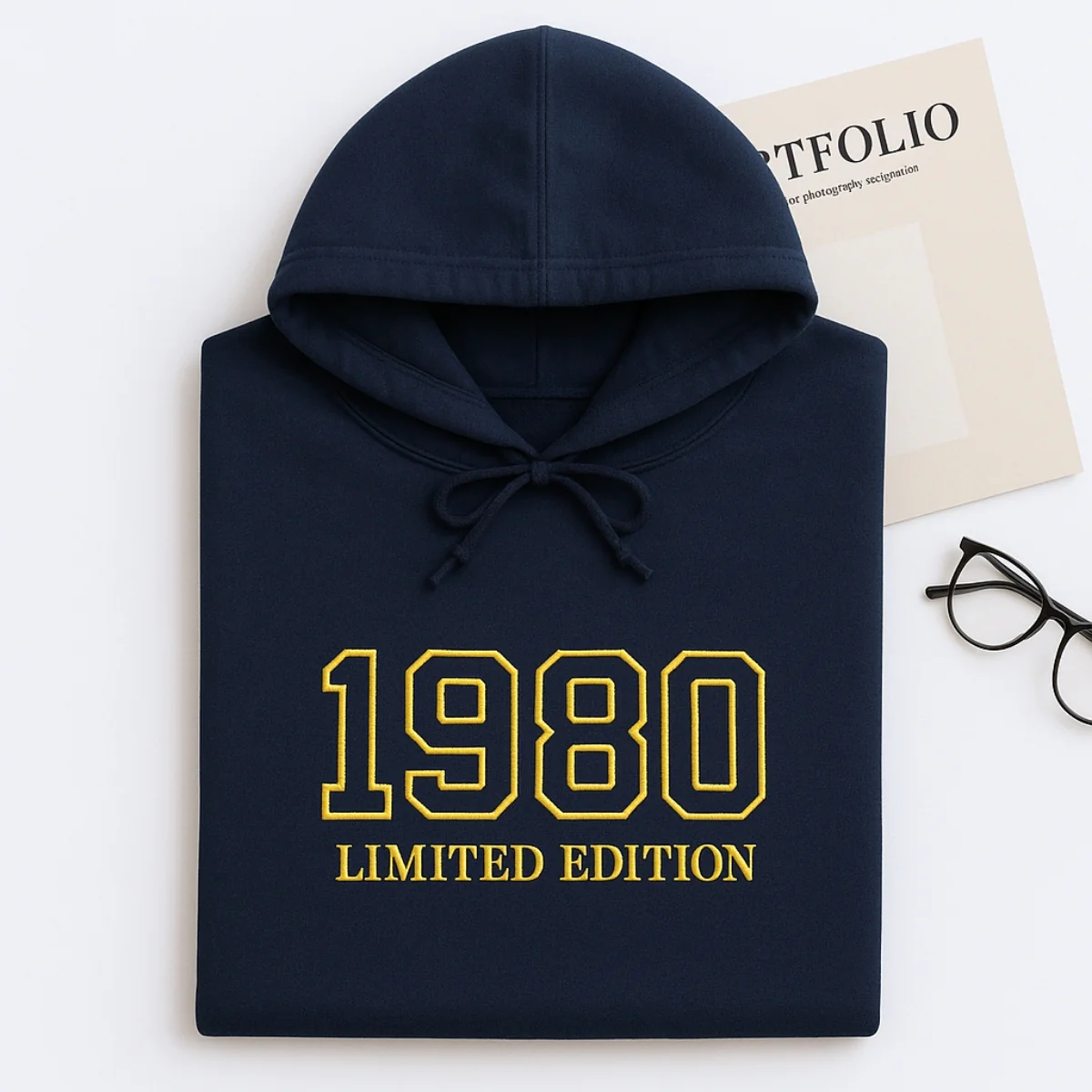 1980 Limited Edition Hoodies - Custom Birth Year Embroidered - Perfect 45th Birthday Gift - Image 5