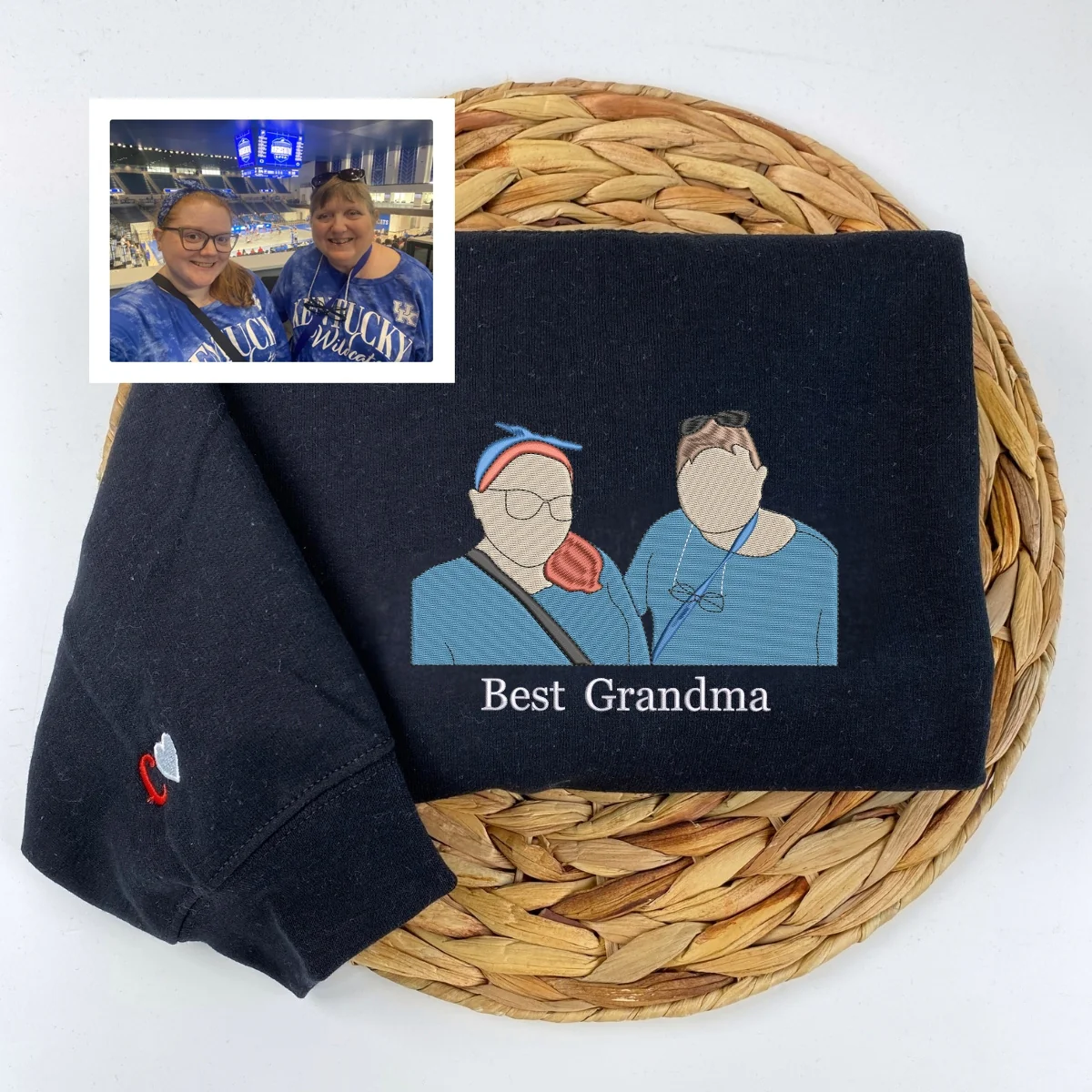 Grandparents Custom Hoodies - Faith Anniversary Photo Embroidered - Bible Verse Memorial Gift - Image 5