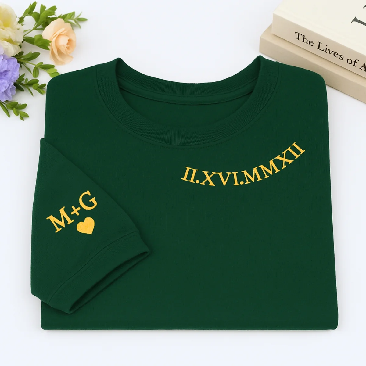Anniversary Date Hoodies - Custom Roman Numeral Couples Embroidered Sweatshirts - Wedding Gift - Image 6