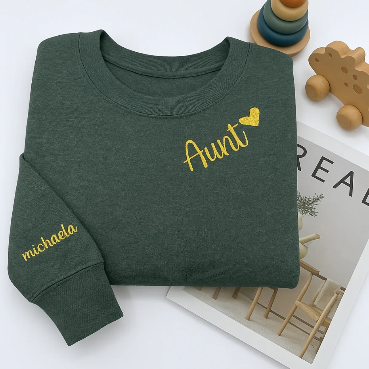 Aunt Custom Hoodies - Personalized Auntie Embroidered Sweatshirts - Perfect Aunt Gift - Image 5