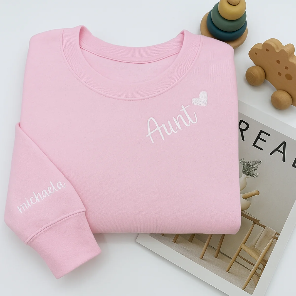Aunt Custom Hoodies - Personalized Auntie Embroidered Sweatshirts - Perfect Aunt Gift - Image 6
