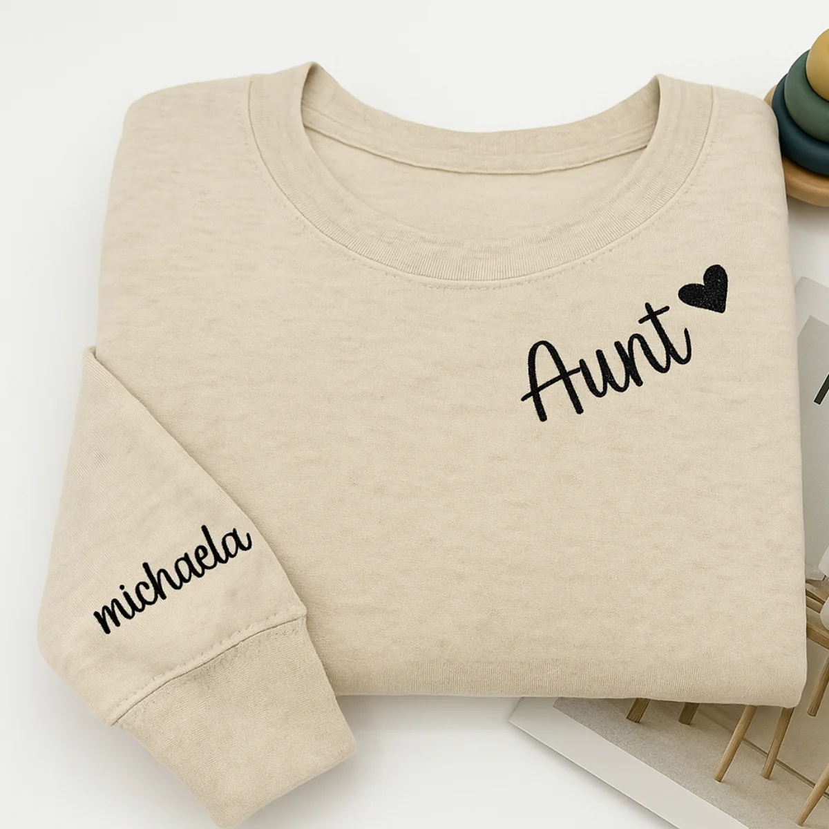 Aunt Custom Hoodies - Personalized Auntie Embroidered Sweatshirts - Perfect Aunt Gift - Image 7