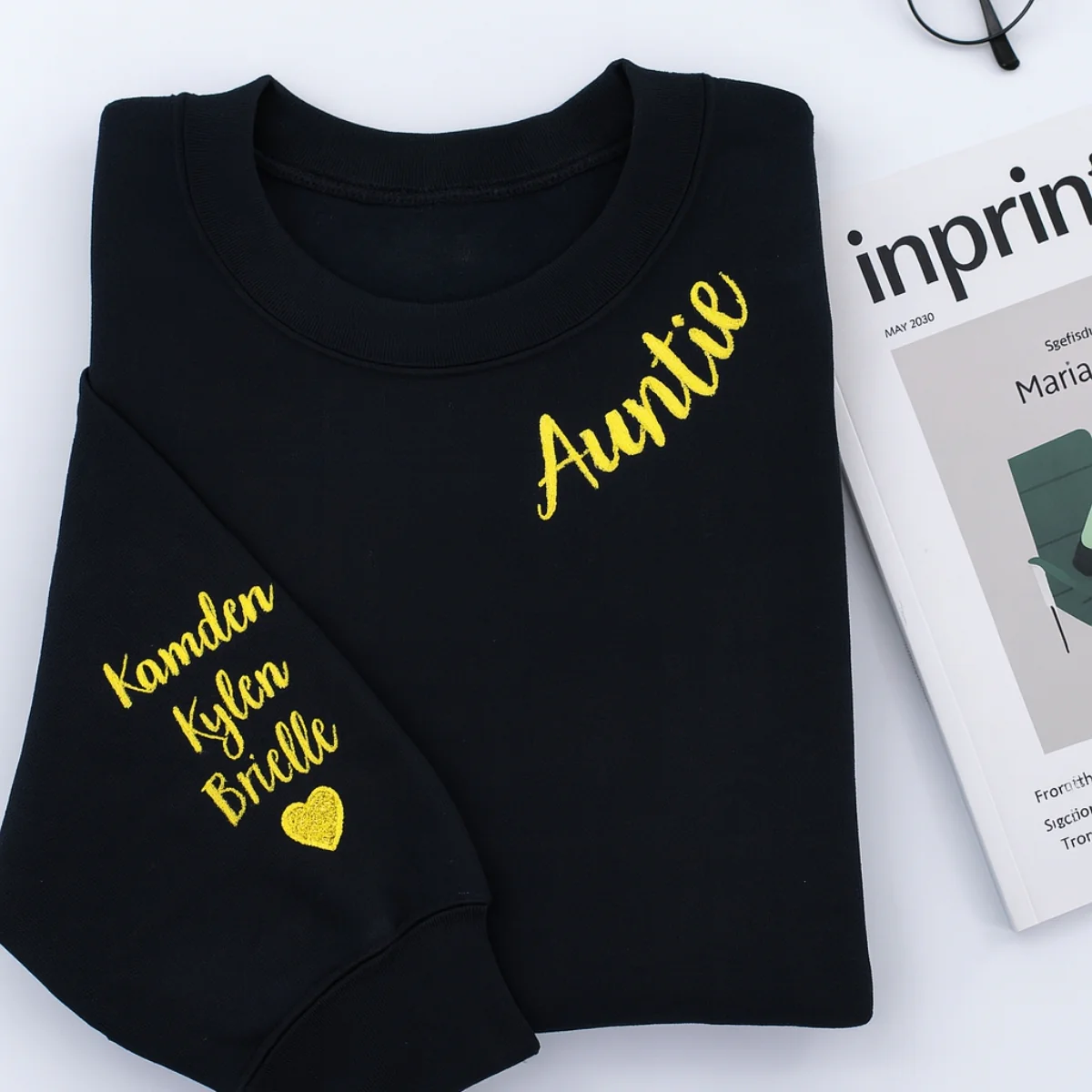 Auntie Custom Hoodies - Multiple Names Embroidered Sweatshirts - Perfect Multi-Kid Aunt Gift - Image 5