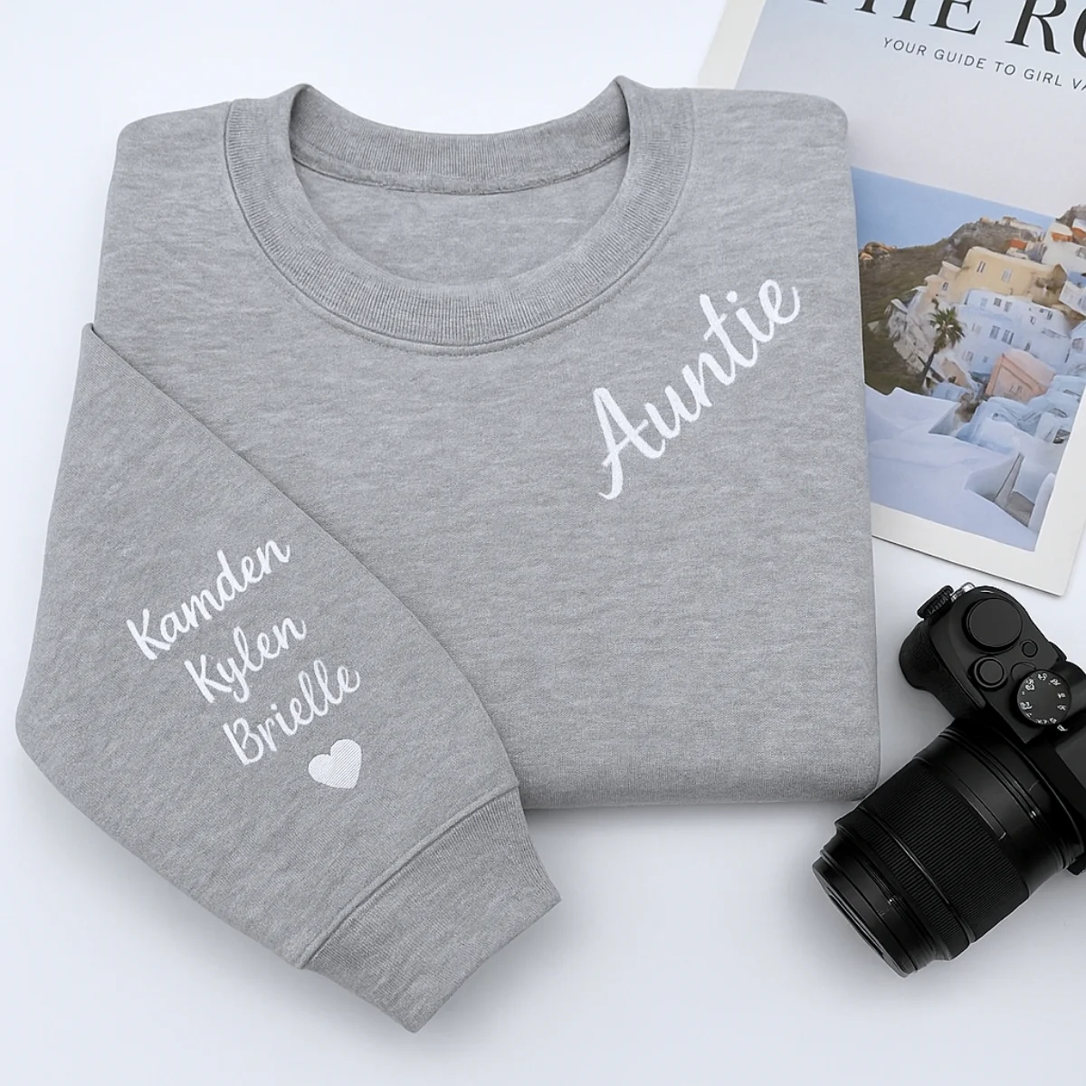 Auntie Custom Hoodies - Multiple Names Embroidered Sweatshirts - Perfect Multi-Kid Aunt Gift - Image 7