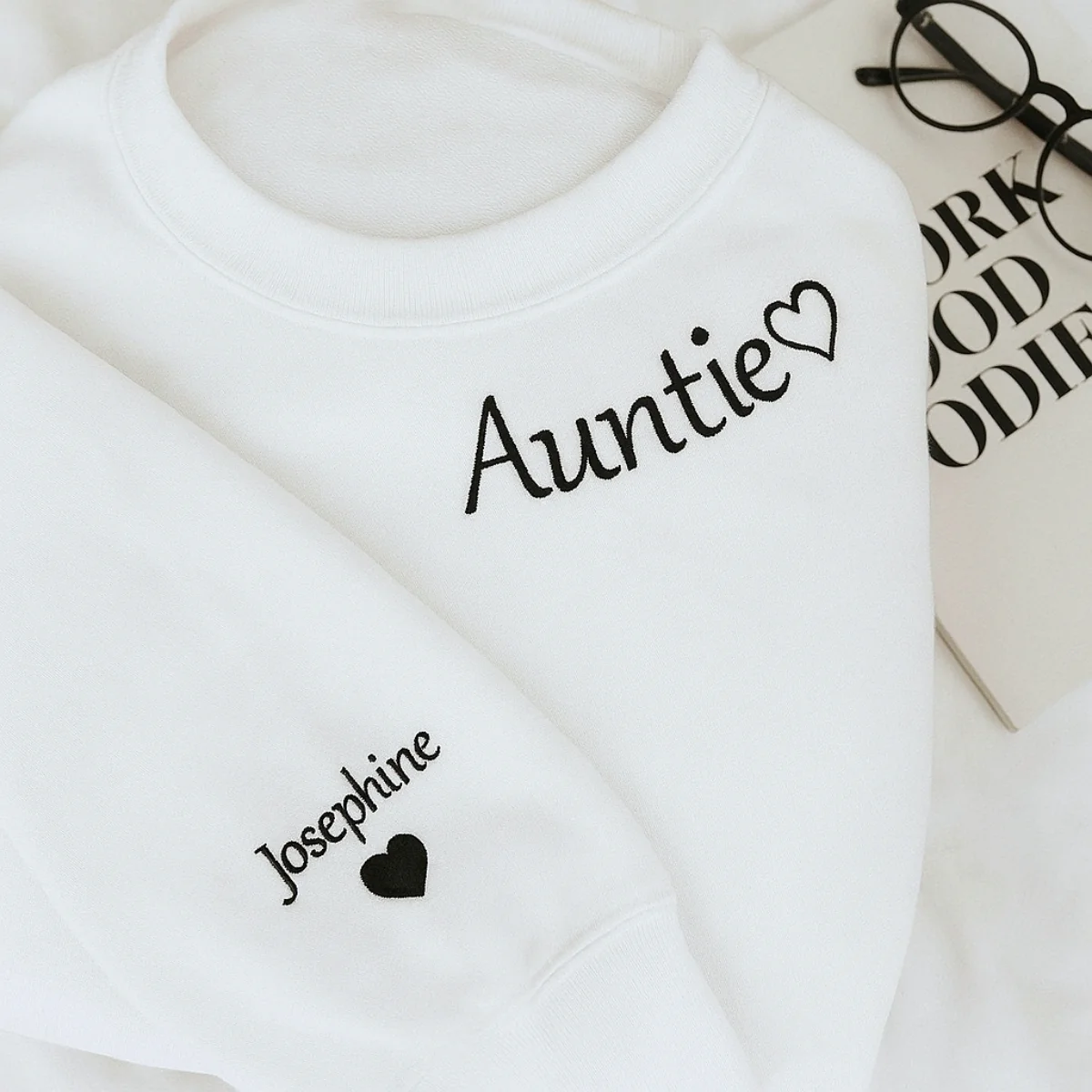 Auntie Custom Hoodies - Personalized Aunt Embroidered Sweatshirts - Perfect Family Gift - Image 2
