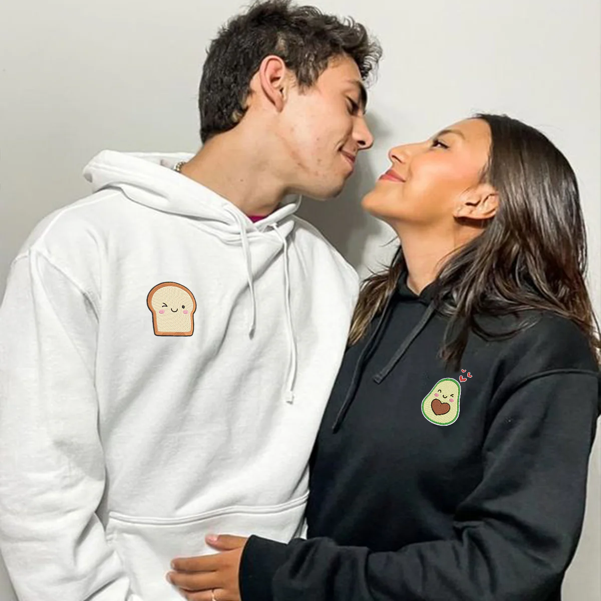 Custom Avocado Toast Matching Embroidered Hoodies for Couples - Image 4