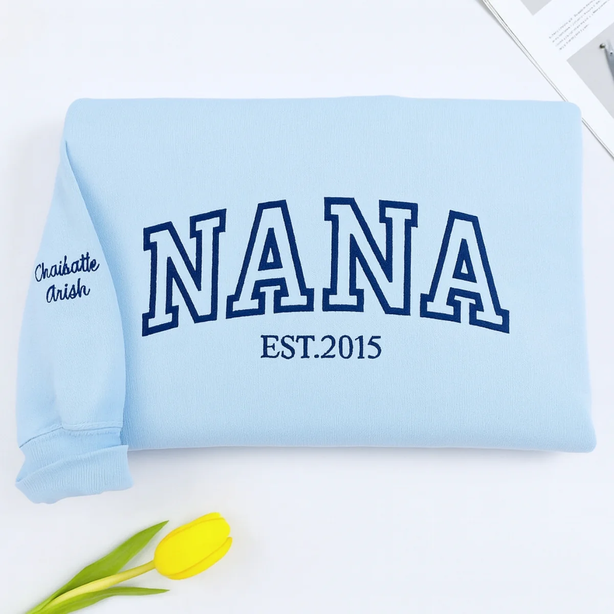 Birthday Nana Hoodie - Varsity Style Grandma Embroidered Gift - Custom Grandmother Sweatshirt - Image 5
