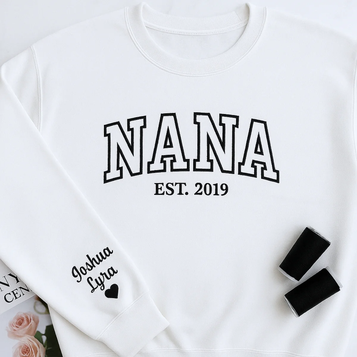 Birthday Nana Hoodie - Varsity Style Grandma Embroidered Gift - Custom Grandmother Sweatshirt - Image 7