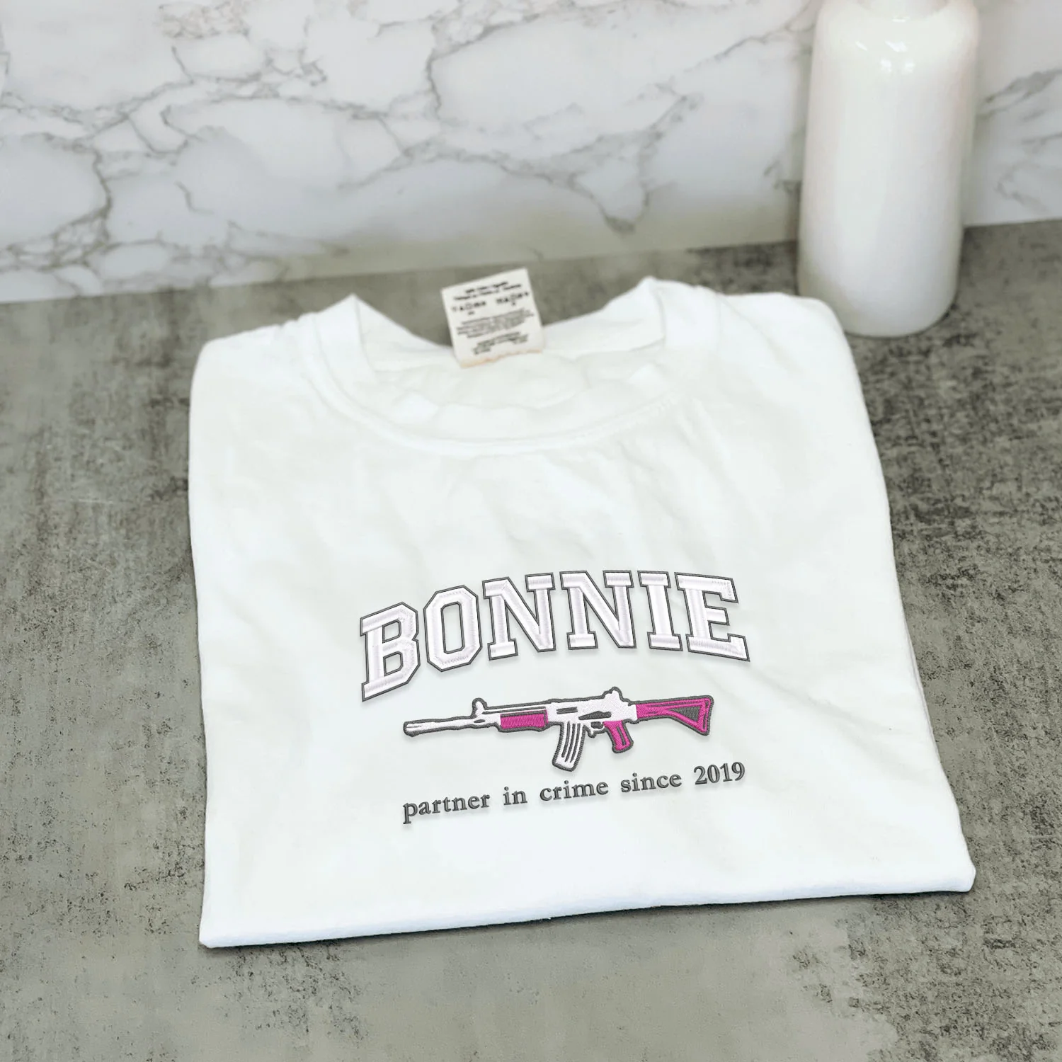 Embroidered Bonnie and Clyde Hoodies or Sweatshirts - Image 3