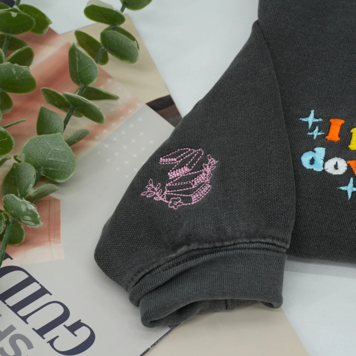 Book Lover Custom Sweatshirts - I Put My Book Down Embroidered - Funny Bookworm Reader Gift - Image 2