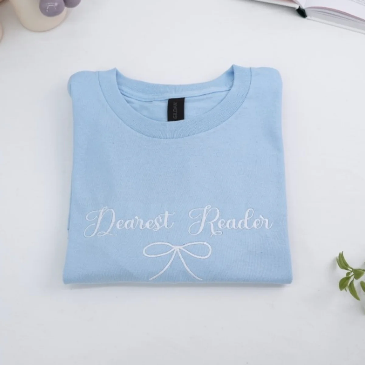 Book Lover T-Shirts - Dearest Reader Embroidered Shirts - Literary Gift for Book Enthusiasts - Reading Community Apparel - Image 3