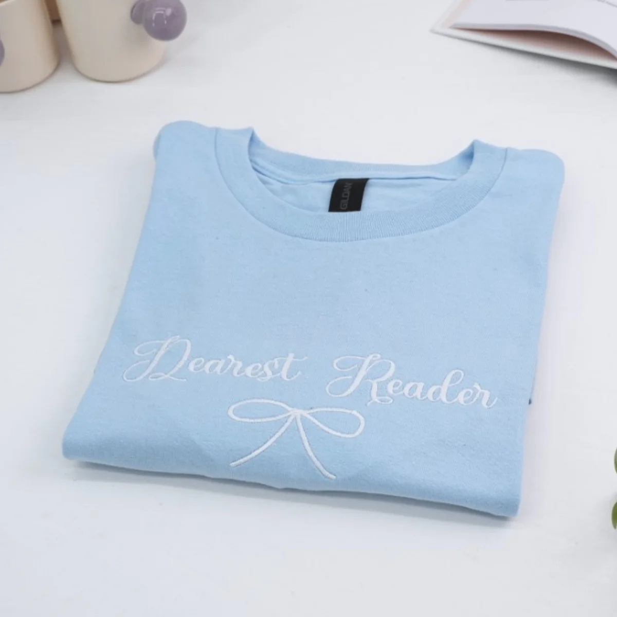 Book Lover T-Shirts - Dearest Reader Embroidered Shirts - Literary Gift for Book Enthusiasts - Reading Community Apparel - Image 4