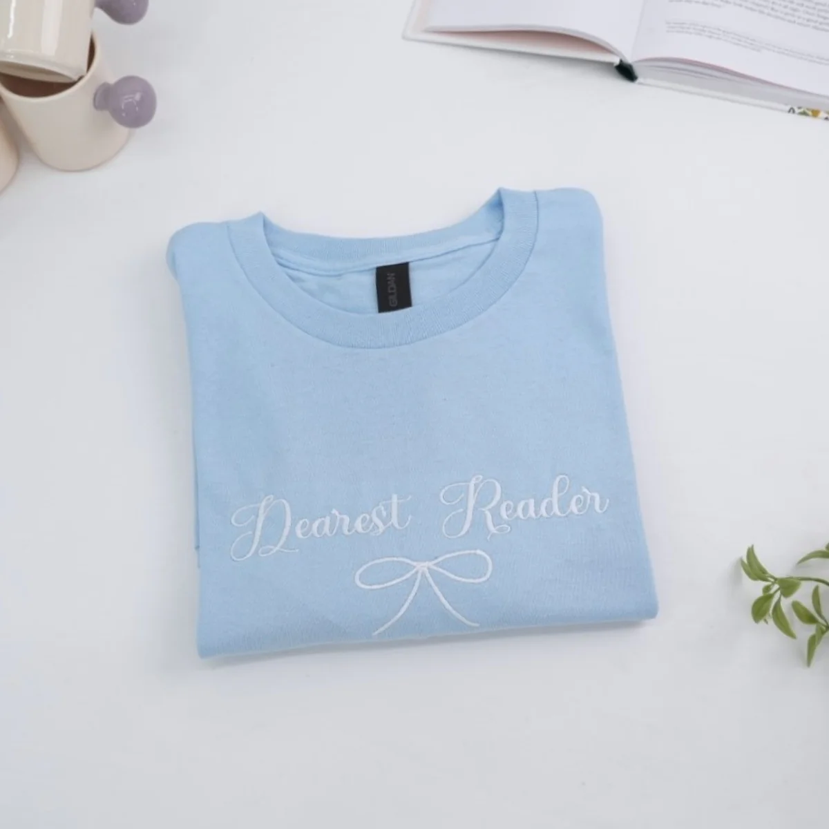 Book Lover T-Shirts - Dearest Reader Embroidered Shirts - Literary Gift for Book Enthusiasts - Reading Community Apparel - Image 5