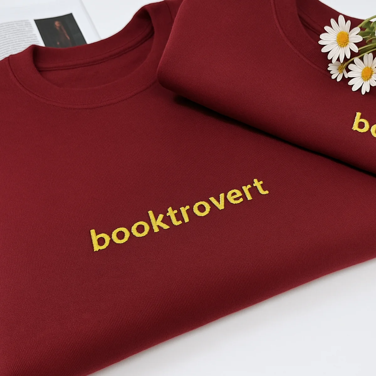 Booktrovert Hoodies - Introvert Book Lover Embroidered Sweatshirts - Perfect Reading Gift - Image 3