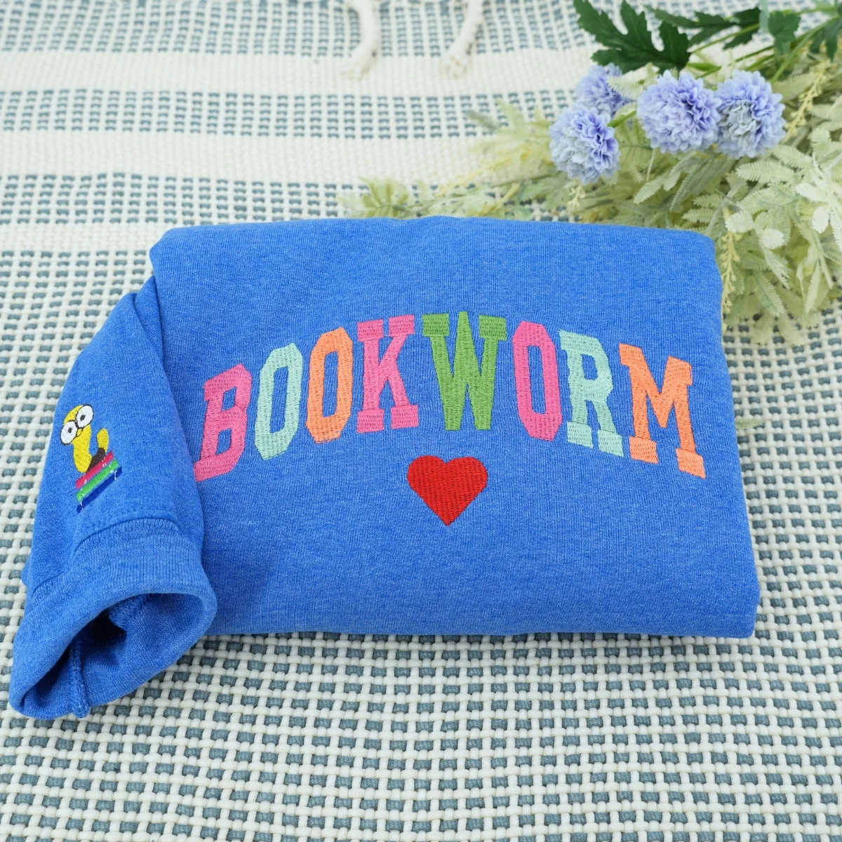 Bookworm Custom Sweatshirt - Book Lover Embroidered Hoodie - Perfect Reading Enthusiast Gift - Image 2