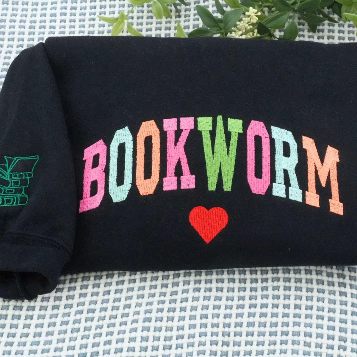 Bookworm Custom Sweatshirt - Book Lover Embroidered Hoodie - Perfect Reading Enthusiast Gift - Image 3