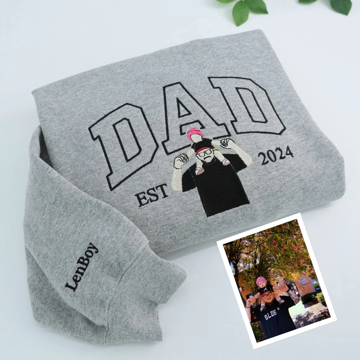 Brand New Dad Custom Hoodies - Personalized Baby Name Embroidered Sweatshirts - Father's Day - Image 4