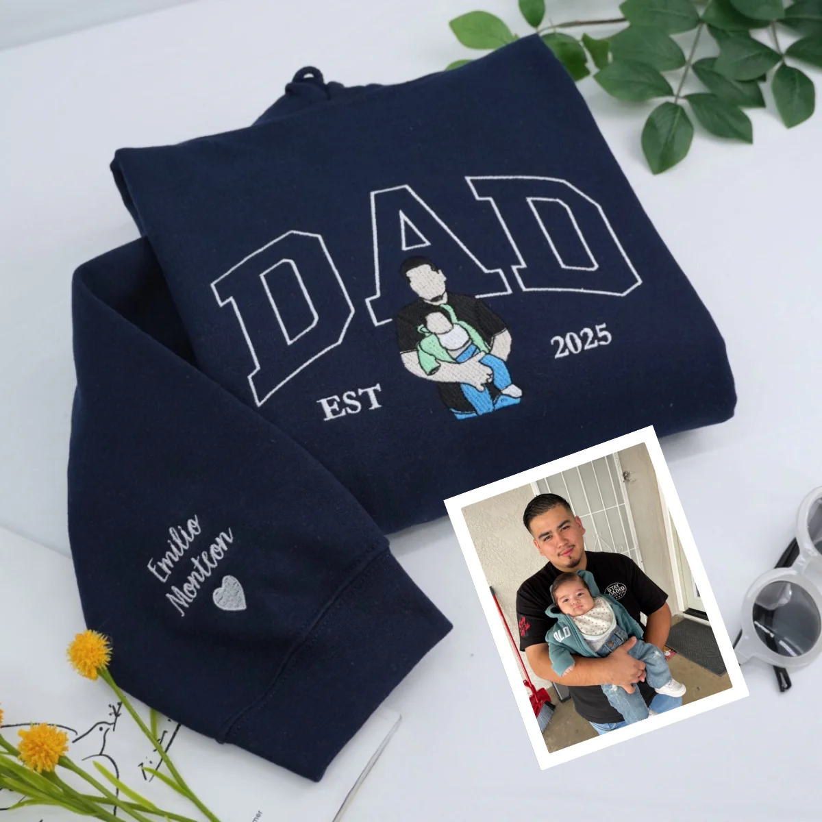 Brand New Dad Custom Hoodies - Personalized Baby Name Embroidered Sweatshirts - Father's Day - Image 5