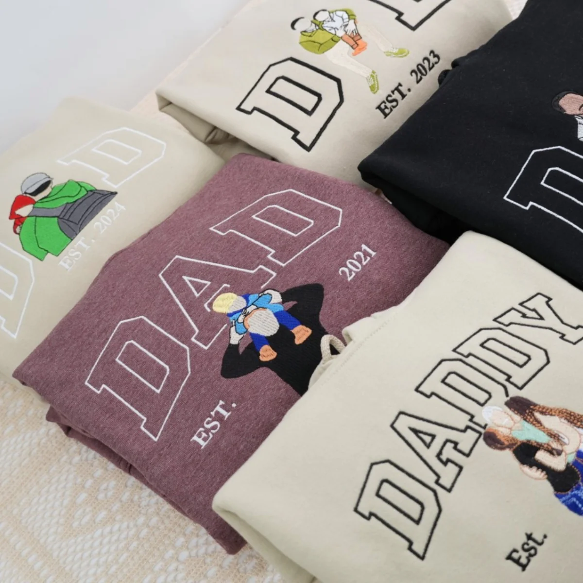 Brand New Dad Custom Hoodies - Personalized Baby Name Embroidered Sweatshirts - Father's Day - Image 9