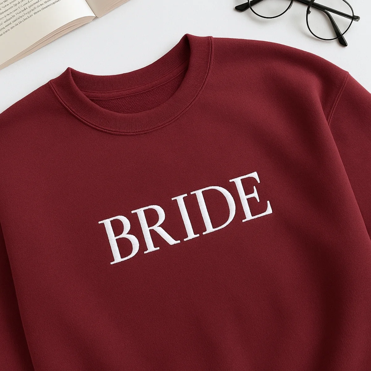 Bride Block Letter Sweatshirt - Wedding Embroidered Apparel - Perfect Bridal Shower Gift - Image 4