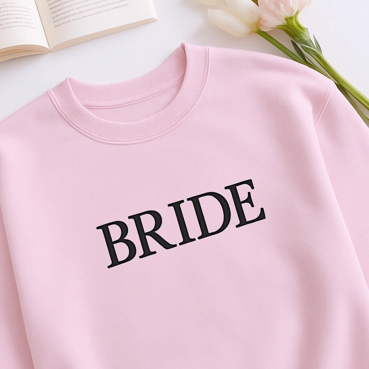 Bride Block Letter Sweatshirt - Wedding Embroidered Apparel - Perfect Bridal Shower Gift - Image 6