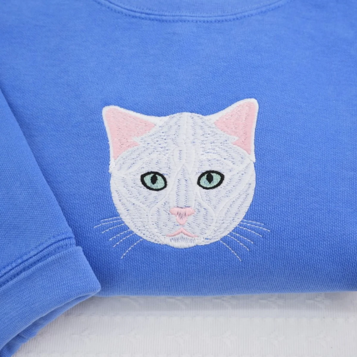 Cat Lover Custom Hoodies - Personalized Cat Face Embroidered Sweatshirts - Custom Pet Name Gift for Cat Mom Dad - Image 2