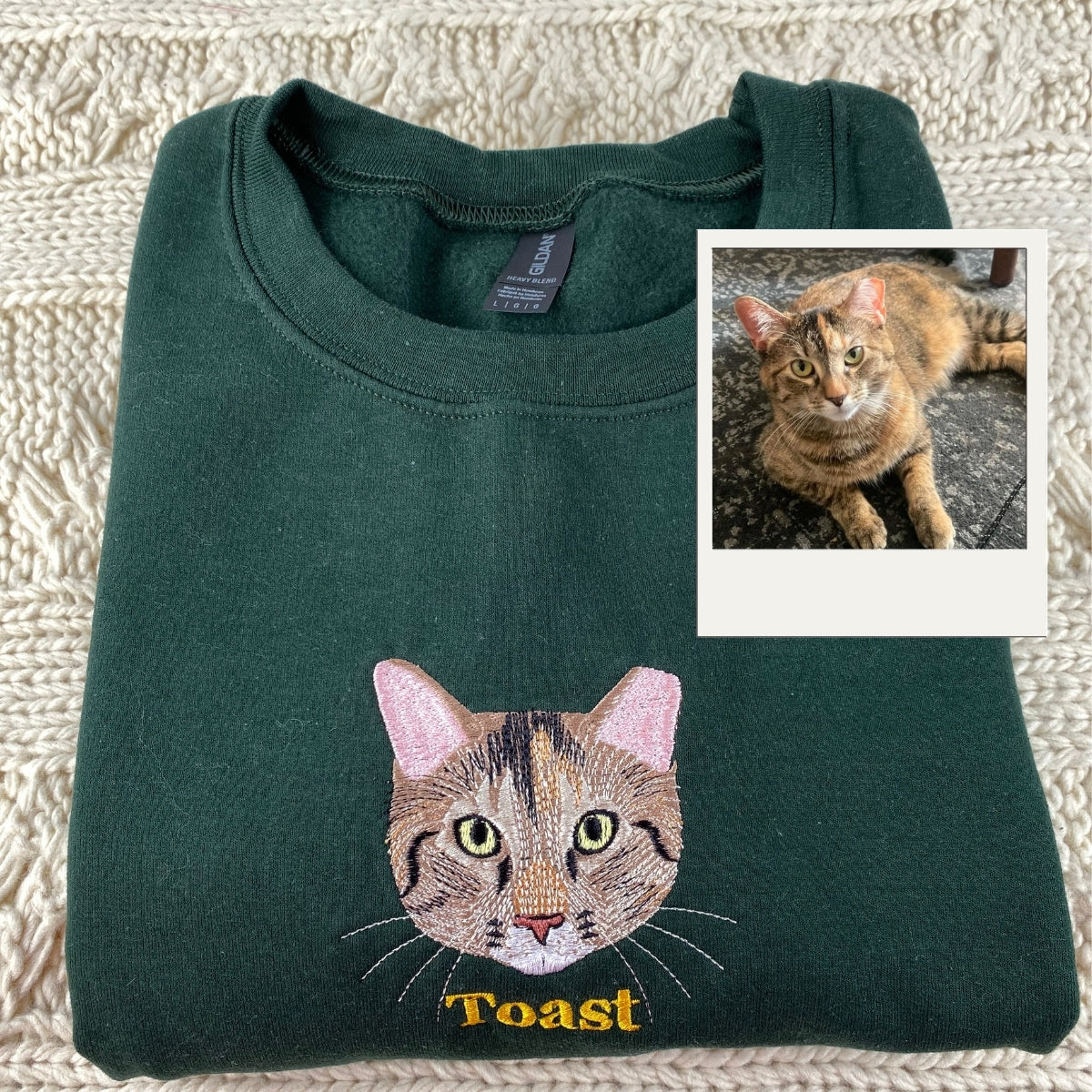 Cat Mom Hoodies Custom - Personalized Cat Portrait Embroidery Sweatshirts - Proud Cat Mama Gift - Image 7
