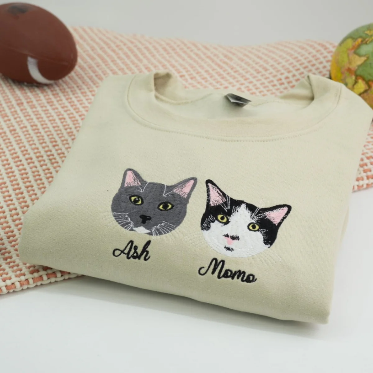 Cats Portrait Hoodies - Multi Pet Face Embroidered Sweatshirts - Custom Cat Family Collection Gift - Image 10
