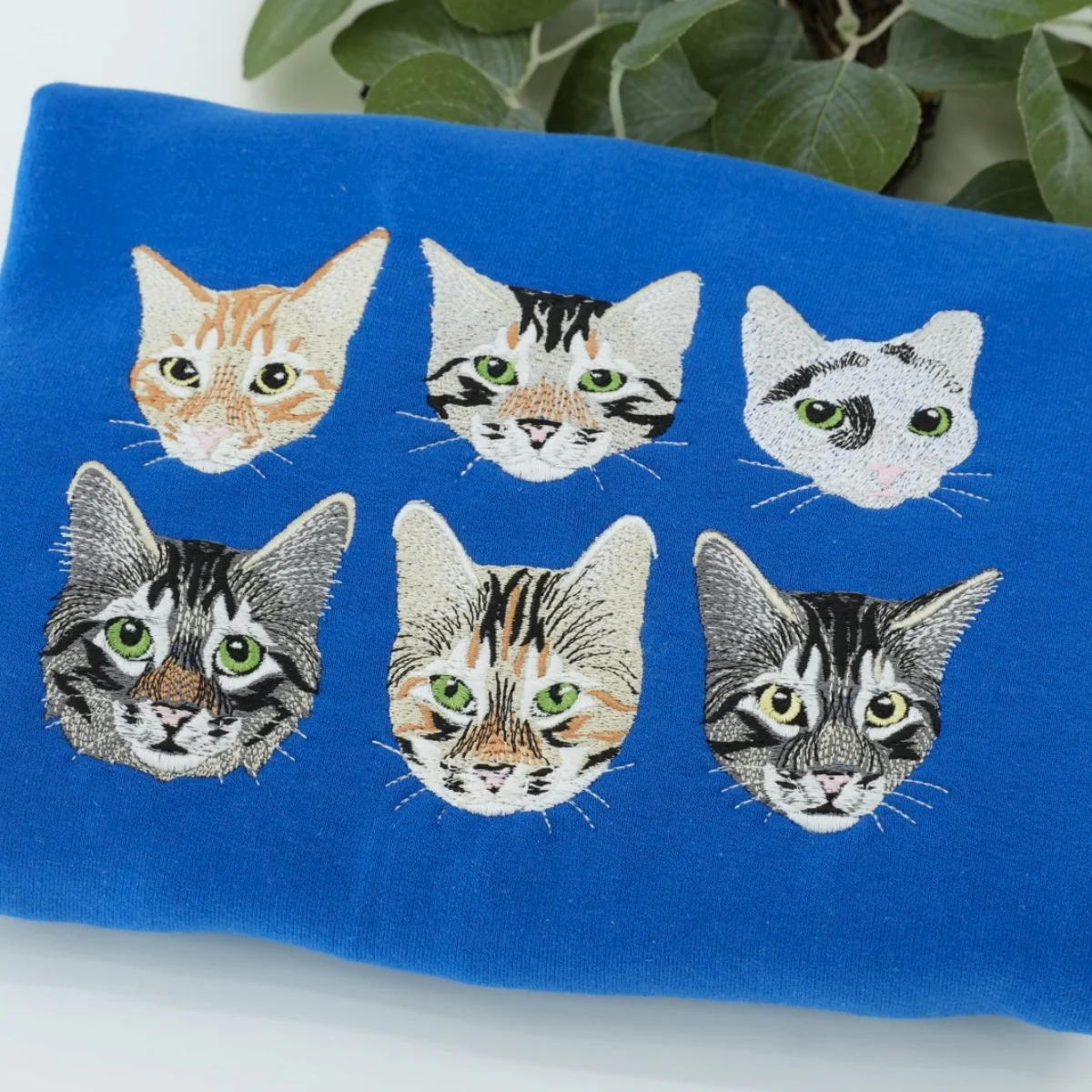 Cats Portrait Hoodies - Multi Pet Face Embroidered Sweatshirts - Custom Cat Family Collection Gift - Image 3