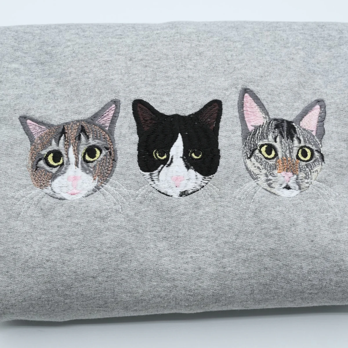 Cats Portrait Hoodies - Multi Pet Face Embroidered Sweatshirts - Custom Cat Family Collection Gift - Image 6