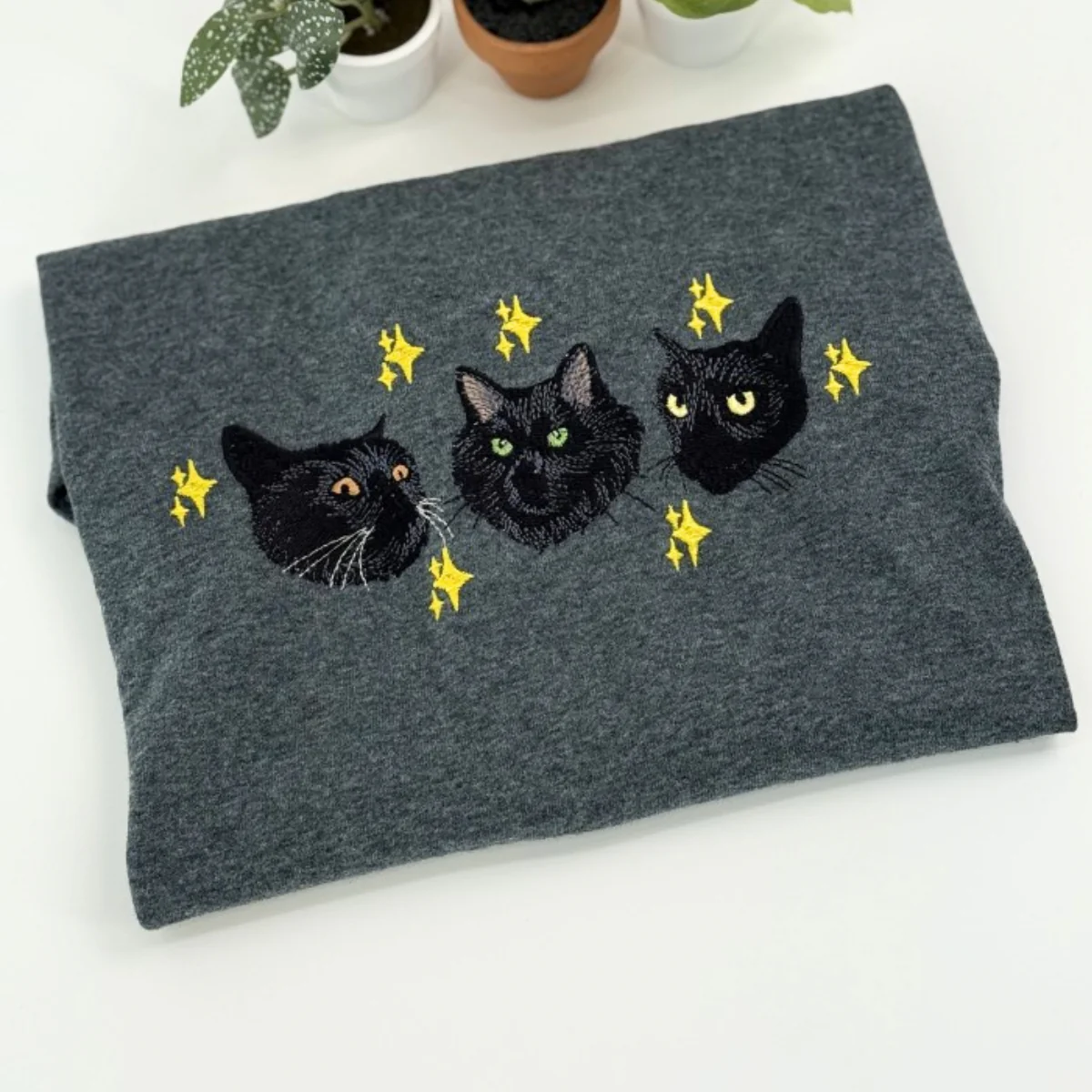 Cats Portrait Hoodies - Multi Pet Face Embroidered Sweatshirts - Custom Cat Family Collection Gift - Image 7