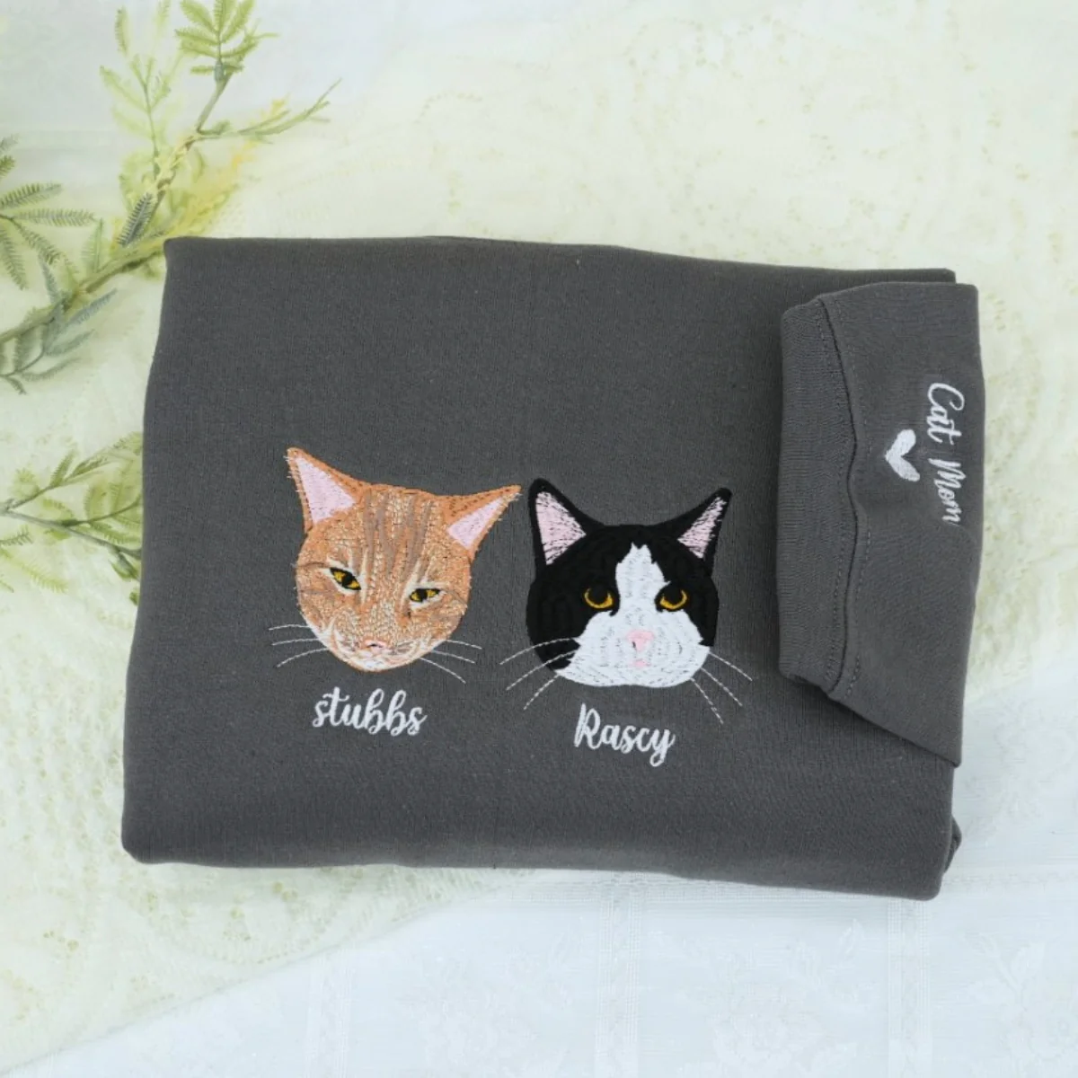 Cats Portrait Hoodies - Multi Pet Face Embroidered Sweatshirts - Custom Cat Family Collection Gift - Image 8