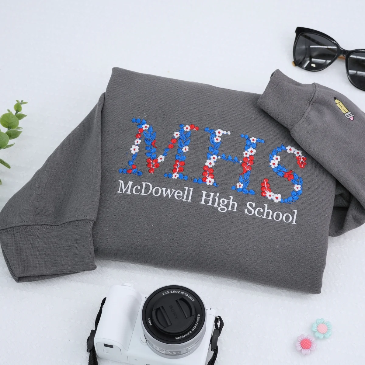 Custom College Graduation Hoodies - University Floral Letter Sweatshirts - Personalized Degree Gifts - Image 2