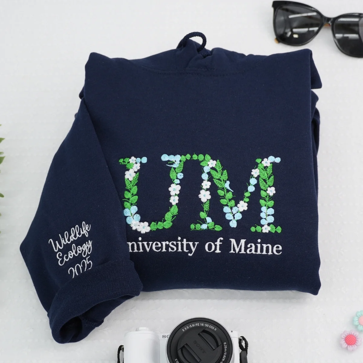 Custom College Graduation Hoodies - University Floral Letter Sweatshirts - Personalized Degree Gifts - Image 3