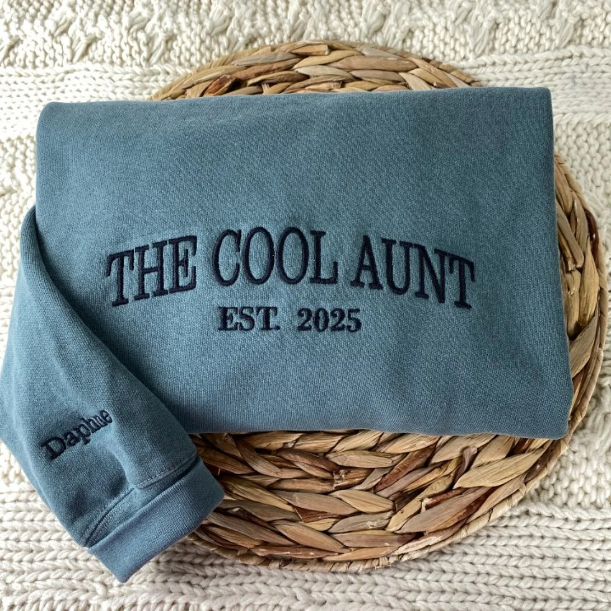 Cool Aunt Custom Hoodies - Personalized Aunt Embroidered Sweatshirts - Perfect Aunt Gift with EST Date - Family Role Celebration Apparel - Image 5