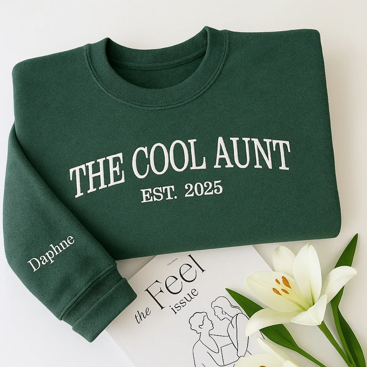 Cool Aunt Custom Hoodies - Personalized Trendy Aunt Embroidered Sweatshirts - Fun Family Gift - Image 5