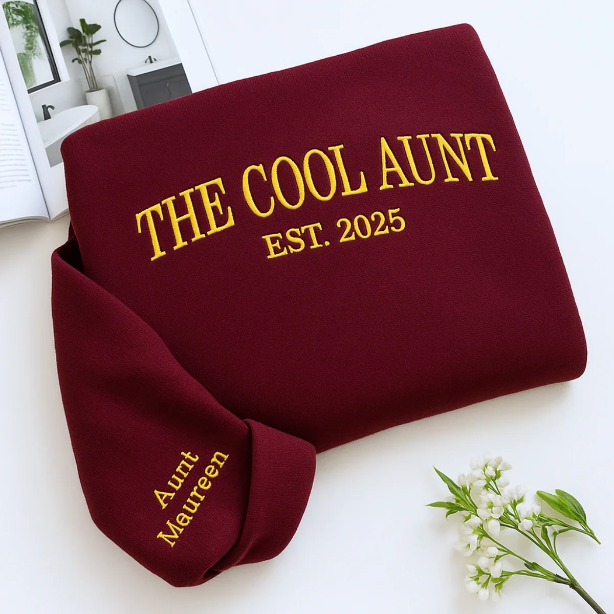 Cool Aunt Custom Hoodies - Personalized Trendy Aunt Embroidered Sweatshirts - Perfect Aunt Gift
