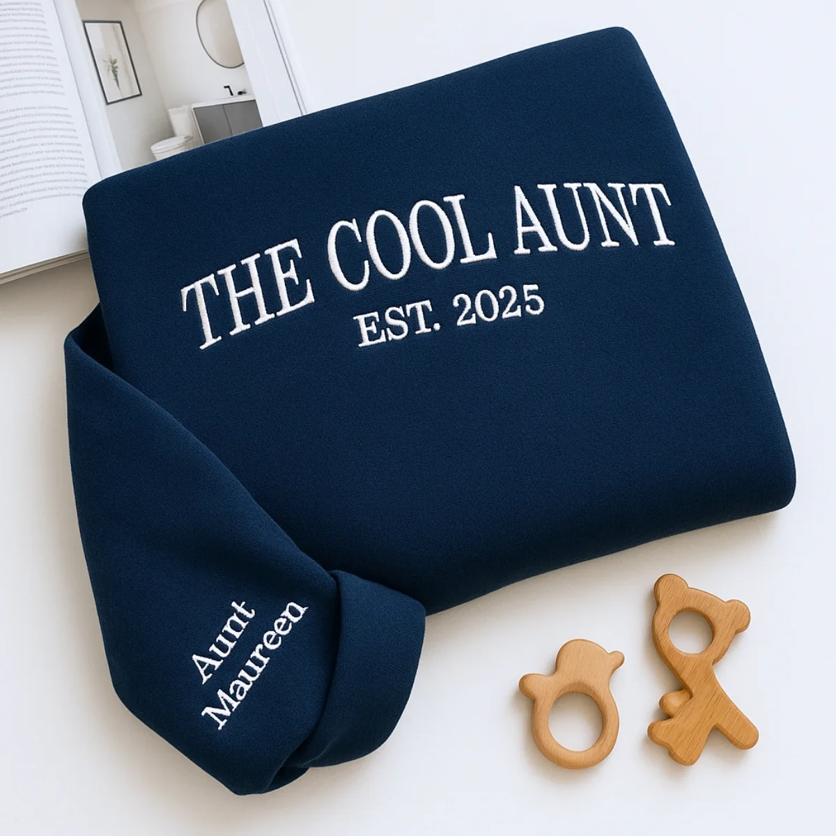 Cool Aunt Custom Hoodies - Personalized Trendy Aunt Embroidered Sweatshirts - Perfect Aunt Gift - Image 4