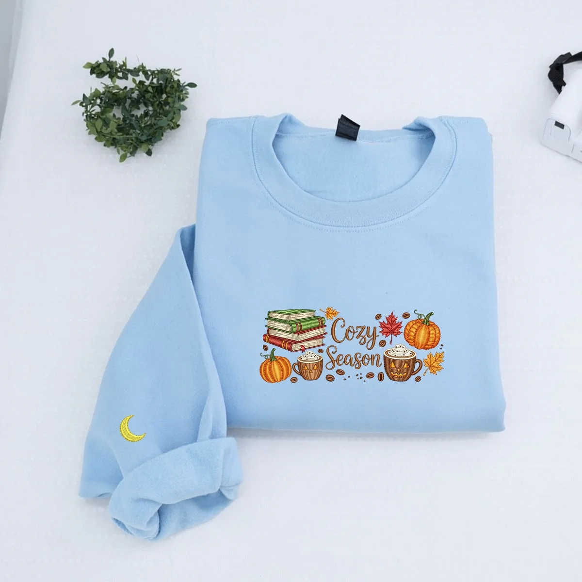 Cozy Season Book Lover Hoodies - Fall Reading Pumpkin Spice Embroidered Sweatshirts - Perfect Bookish Gift - Image 2