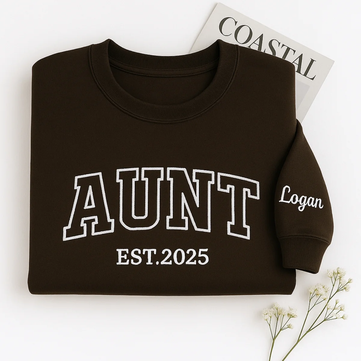 Custom Aunt Sweatshirts - Varsity EST Years Embroidered Hoodies - Perfect New Aunt Gift - Image 5
