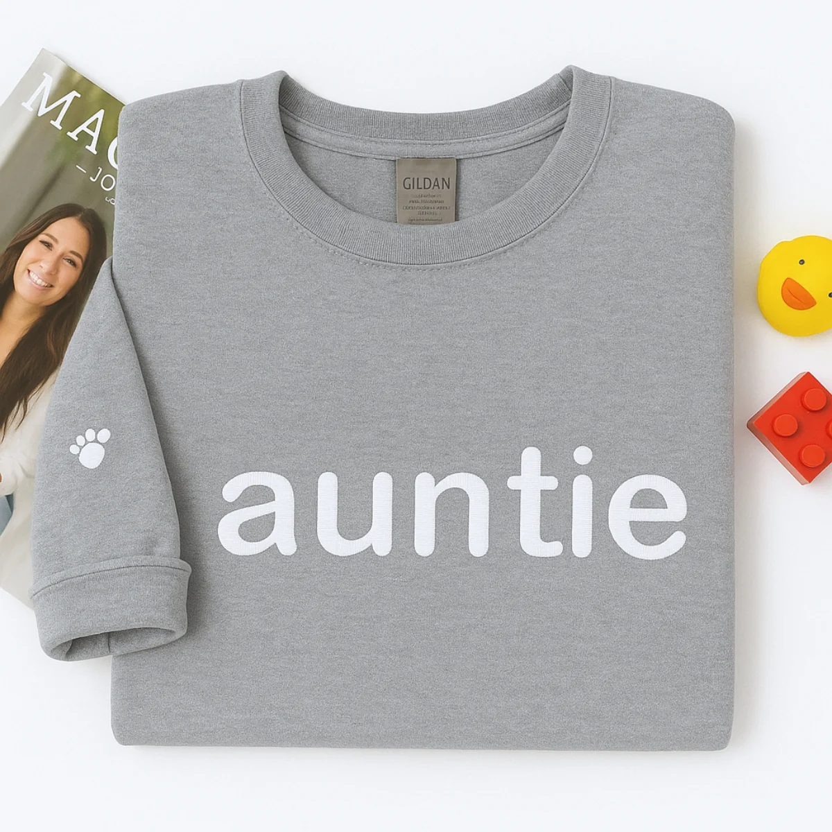 Custom Auntie Sweatshirts - Embroidered Aunt Hoodies with Baby Footprint - New Aunt Gift - Image 6