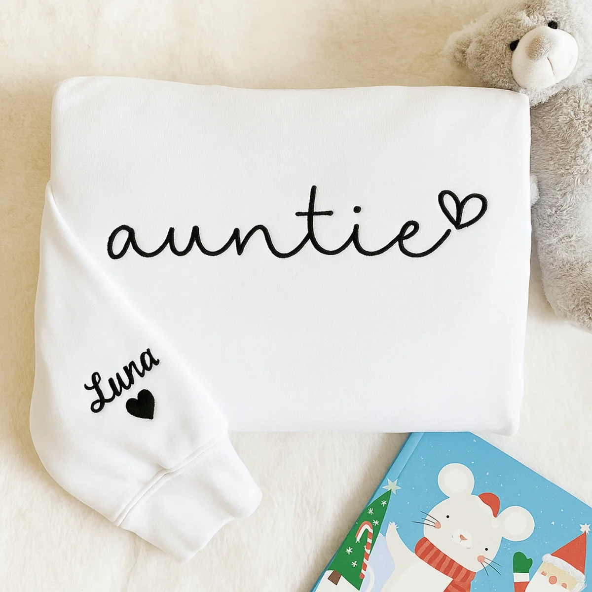 Custom Auntie Sweatshirts - Personalized Aunt Hoodies with Niece Name - Perfect Aunt Gift - Image 2