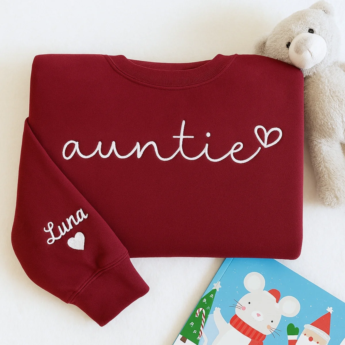 Custom Auntie Sweatshirts - Personalized Aunt Hoodies with Niece Name - Perfect Aunt Gift - Image 3