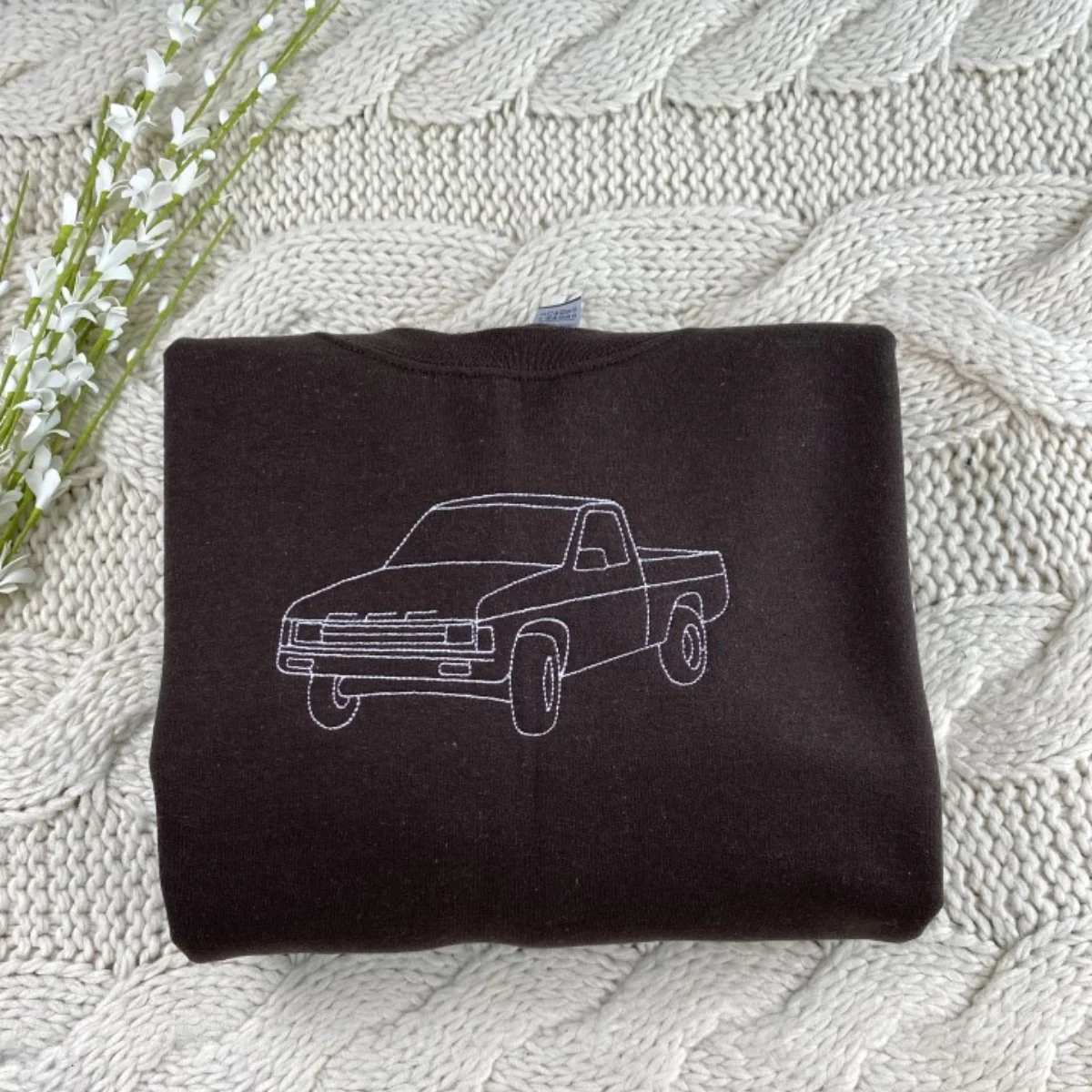Custom Car Line Art Embroidered Sweatshirts - Minimalist Vehicle Portrait Hoodies - Modern Car Enthusiast Gift - Image 10