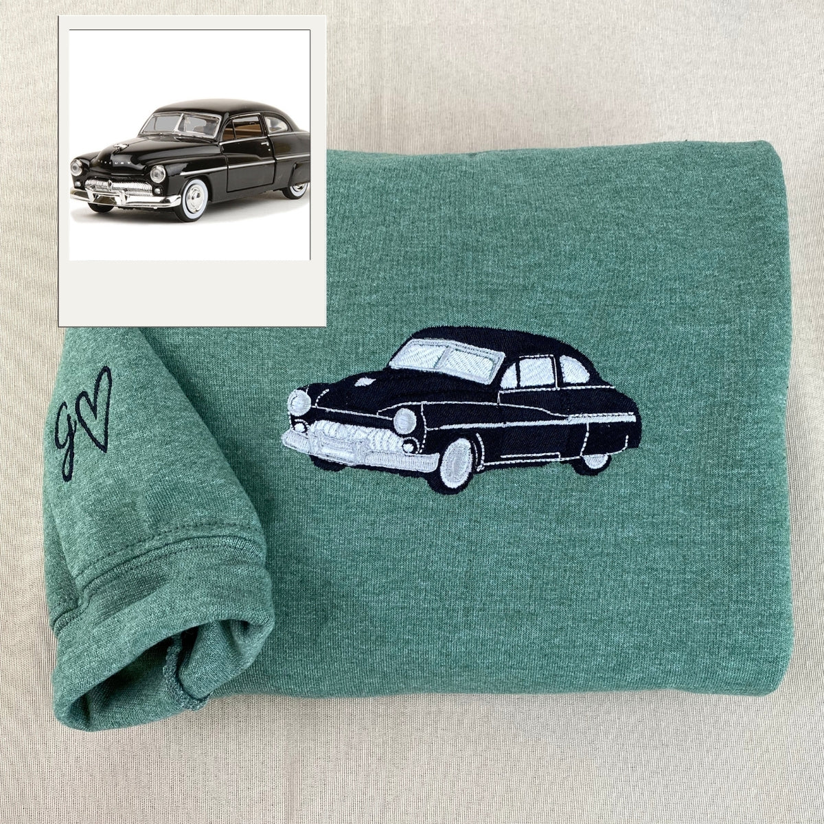 Custom Car Portrait Hoodies - Automotive Embroidered Sweatshirts - Perfect Car Enthusiast Gift - Image 2