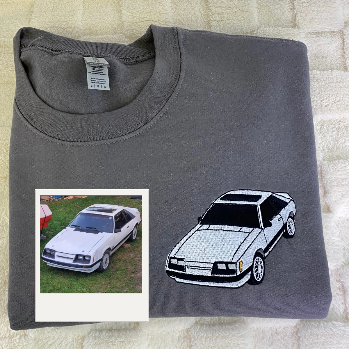 Custom Car Portrait Hoodies - Automotive Embroidered Sweatshirts - Perfect Car Enthusiast Gift - Image 4