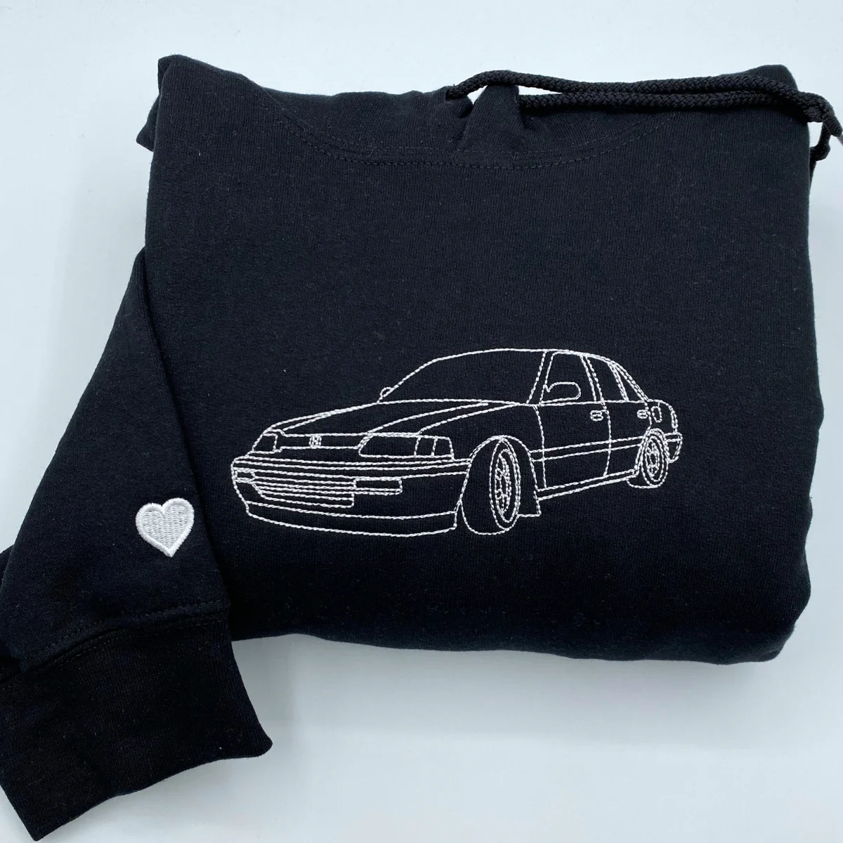 Custom Car Portrait Hoodies - Vehicle Line Art Embroidered Sweatshirts - Automotive Enthusiast Gift - Image 5